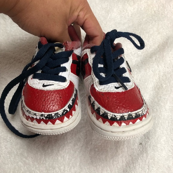 Nike air force 1 baby sneakers white and red Size 4c - Picture 13 of 13